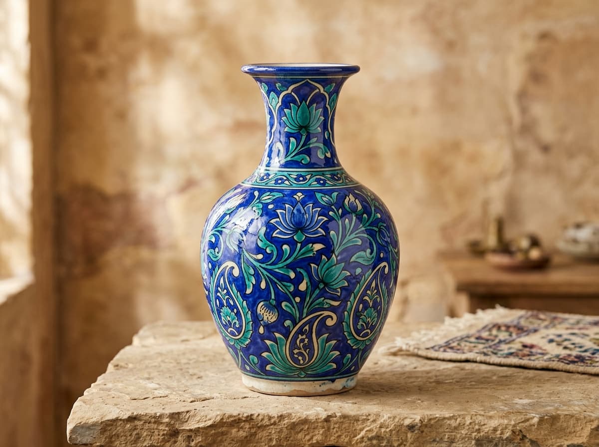 Jaipur Blue Pottery Royal Urn